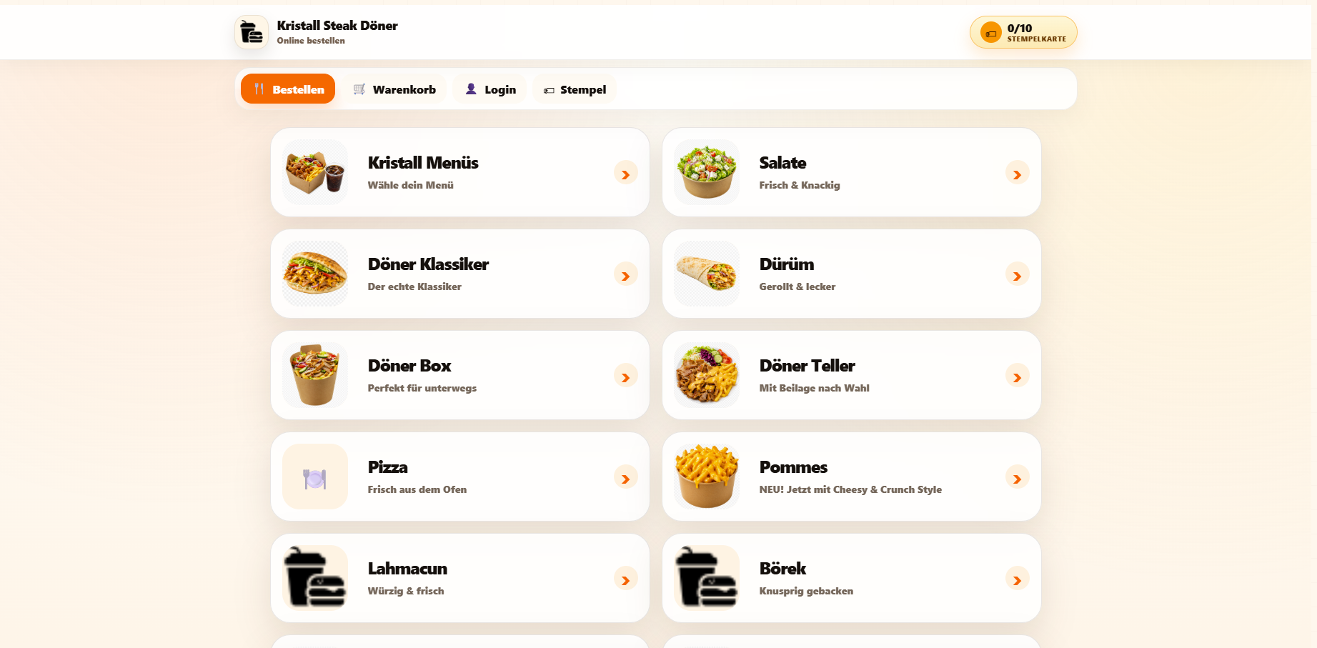 Kristall Döner – Digitales Bestellsystem