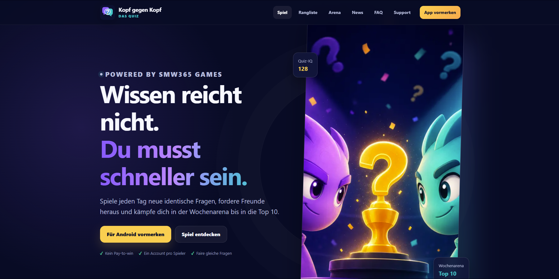 Kopf an Kopf - Das Quiz (App) In Entwicklung